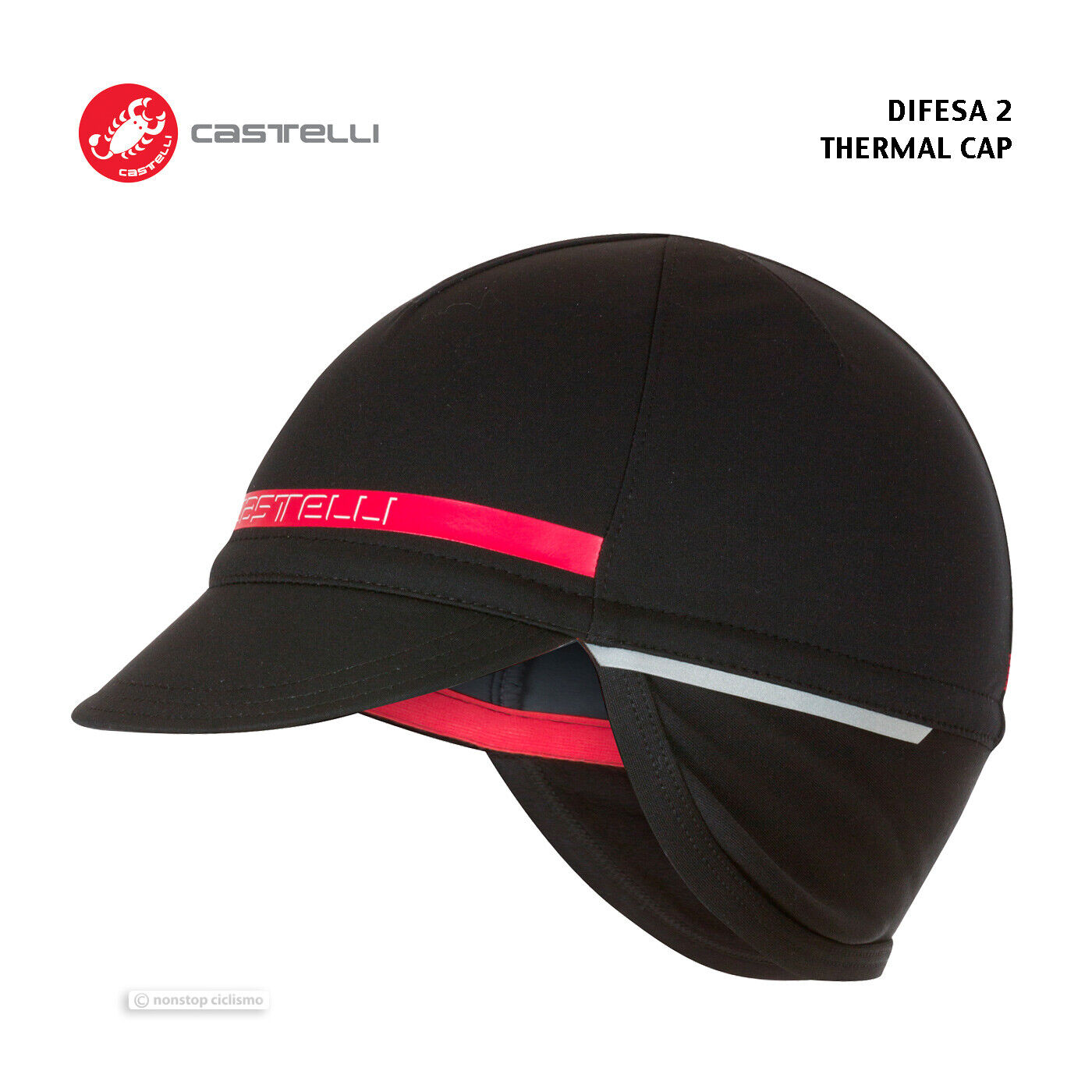 DIFESA 2 Thermal Warm Winter Cycling Cap : BLACK