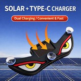 Velo-Pro™ Solar Demon Eye LED Car Light - 180° Stealth Stealth Glow & Type-C Charging