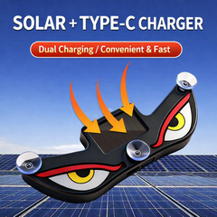 Velo-Pro™ Solar Demon Eye LED Car Light - 180° Stealth Stealth Glow & Type-C Charging