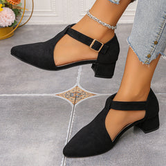 Women’s Comfortable Low Heel Shoes – Elegant Closed Toe Pumps