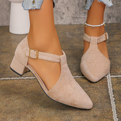 Women’s Comfortable Low Heel Shoes – Elegant Closed Toe Pumps