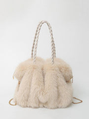 Versatile Plush Velvet Shoulder Tote Bag
