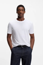 COTTON-BLEND T-SHIRT WITH BUBBLE-JACQUARD STRUCTURE