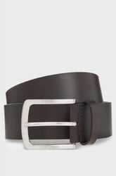 ITALIAN-LEATHER BELT WITH LOGO-ENGRAVED BUCKLE