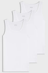 THREE-PACK OF COTTON UNDERWEAR VESTS WITH EMBROIDERED LOGOS