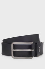 LEATHER BELT WITH LOGO-LETTERING KEEPER