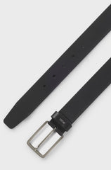 LEATHER BELT WITH LOGO-LETTERING KEEPER