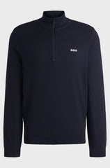 BRANDED ZIP-NECK SWEATER IN DRY-FLEX FABRIC
