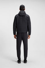 STRETCH-COTTON TRACKSUIT BOTTOMS WITH STRIPE INSERT