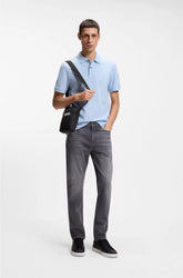 CROSSBODY BAG WITH CONTRAST LOGO AND SIGNATURE-STRIPE STRAP