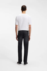 DELAWARE SLIM-FIT JEANS IN BLACK SUPER-SOFT ITALIAN DENIM