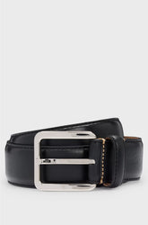ITALIAN-LEATHER BELT WITH CONTRAST STITCHING