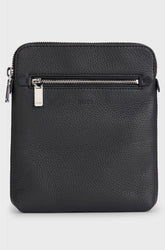 ENVELOPE BAG IN GRAINED ITALIAN LEATHER WITH EMBOSSED LOGO