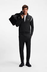 STRETCH-COTTON REGULAR-FIT TRACKSUIT SET WITH STRIPE INSERTS