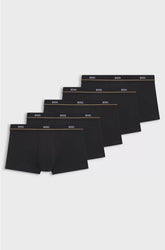 FIVE-PACK OF STRETCH-COTTON TRUNKS WITH LOGO WAISTBANDS