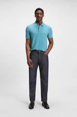 REGULAR-FIT KNIT POLO BLENDED WITH COTTON