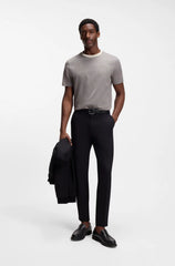 MERCERISED-COTTON T-SHIRT WITH GRID PATTERN