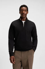 COTTON-BLEND SWEATSHIRT WITH ZIP NECK