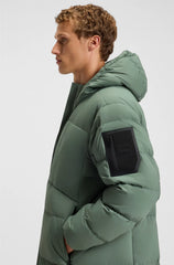 LONG-LENGTH DOWN JACKET IN WATER-REPELLENT STRETCH FABRIC