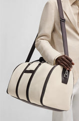 CANVAS HOLDALL WITH LEATHER TRIMS