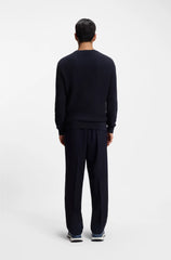 COTTON SWEATER WITH KNITTED STRUCTURE