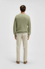 RIBBED-COTTON SWEATER WITH CONTRAST POCKET