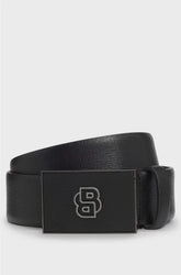 ITALIAN-LEATHER BELT WITH DOUBLE B MONOGRAM BUCKLE