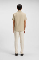 STRUCTURED-COTTON POLO SHIRT WITH ZIP PLACKET