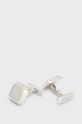 SQUARE CUFFLINKS WITH TEXTURED METAL INSERT