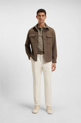 COTTON POLO SHIRT WITH HERRINGBONE STRUCTURE