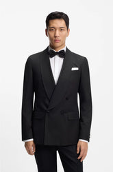 DOUBLE-BREASTED TUXEDO JACKET IN SILK