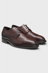 CAP-TOE DERBY SHOES IN GRAINED LEATHER