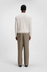 HERRINGBONE-STRUCTURED SWEATER IN VIRGIN WOOL AND COTTON