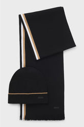 HAT AND SCARF GIFT SET WITH STRIPE DETAILS