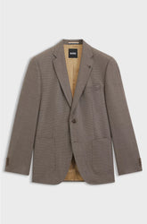 REGULAR-FIT BLAZER IN PATTERNED VIRGIN WOOL
