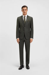THREE-PIECE SLIM-FIT SUIT IN PATTERNED STRETCH WOOL