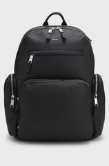 ITALIAN-LEATHER BACKPACK WITH ZIPPED SIDE POCKETS