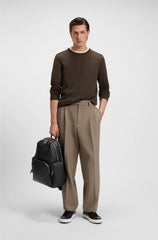 ITALIAN-LEATHER BACKPACK WITH ZIPPED SIDE POCKETS