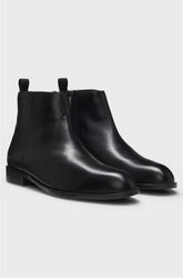 LEATHER ANKLE BOOTS WITH SIDE ZIP