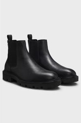 CHELSEA BOOTS IN GRAINED LEATHER WITH LUG SOLE