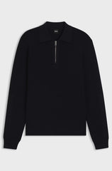 VIRGIN-WOOL SWEATER WITH ZIP COLLAR
