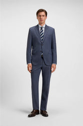 TWO-PIECE REGULAR-FIT SUIT IN PATTERNED STRETCH CLOTH