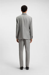 DOUBLE-BREASTED SUIT JACKET IN STRIPED VIRGIN WOOL