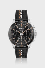 TROPER BRANDED-STRAP CHRONOGRAPH WATCH WITH BLACK DIAL