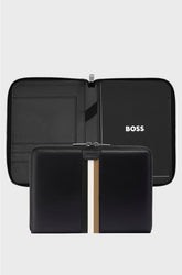 A4 CONFERENCE FOLDER IN FAUX LEATHER WITH SIGNATURE STRIPE