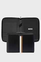 A5 CONFERENCE FOLDER IN FAUX LEATHER WITH SIGNATURE STRIPE