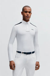 EQUESTRIAN SHOW SHIRT WITH SHOULDER INSERTS AND LOGO