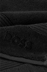 BLACK AEGEAN-COTTON BATH MAT WITH TONAL LOGO