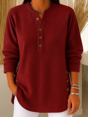 Women's Solid Colour Crew Neck Long Sleeve Casual Knit Pullover
