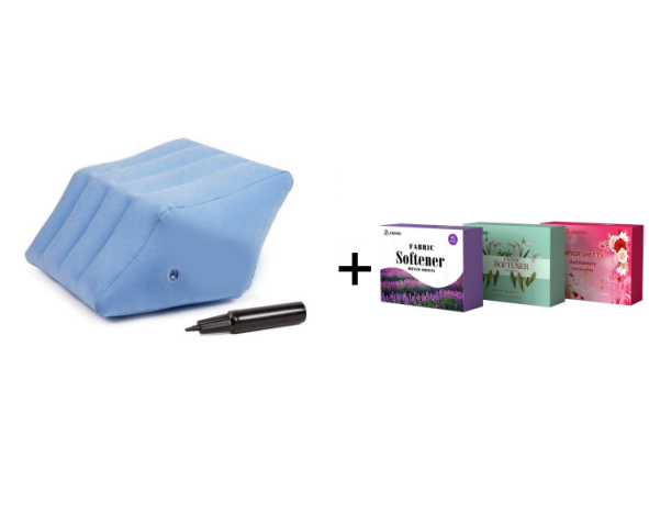 🛏️Inflatable leg pillows on the bed to prevent varicose veins